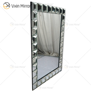 Modern <strong>Rectangular</strong> Multi-Facet Glass <strong>Wall</strong> <strong>Mirror</strong> WXM-1010 for Wedding Decor - Product Image 2