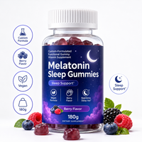 Complément alimentaire en gommes fonctionnelles pour adultes Wudy, formule personnalisée, gommes à la mélatonine pour le sommeil, saveur baies, végétalien, 180g