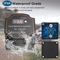 Isolateur de batterie 12V double 140Amp Modes automatiques Affichage de la tension du relais intelligent véniel pour camping-car, yacht, bateaux, camping-cars ATV UTV Vans