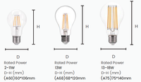 Ampoule LED à filament A60 E27 6W 2700K 220-240V certifiée RoHS 115lm/W 600lm CRI90 Aluminium+Verre Utilisation résidentielle Intérieur