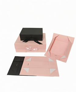 Caja de Regalo Plegable Rígida Corrugada Roja y Negra al por Mayor, Caja de Embalaje Magnética Reciclada para Joyería y Envío - Product Image 2