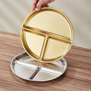 <span class=keywords><strong>จาน</strong></span><span class=keywords><strong>แบ่ง</strong></span>ช่องแบบตะวันตกสามช่องสำหรับอาหาร<span class=keywords><strong>จาน</strong></span><span class=keywords><strong>อาหาร</strong></span>ข้าวสาลีทำจากฟางข้าวสาลีถาดอาหารเครื่องใช้ในครัว - Product Image 1