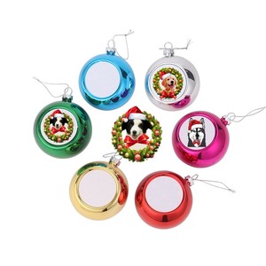 Boule <span class=keywords><strong>de</strong></span> Noël en PET <span class=keywords><strong>à</strong></span> transfert thermique, personnalisable par sublimation, ornement <span class=keywords><strong>de</strong></span> Noël vierge pour cadeau photo DIY - Product Image 2