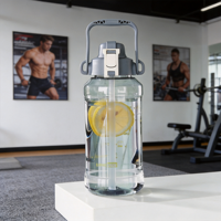 Bouteilles d'eau sportives portables Longstar 2L/550ml sans BPA, anti-fuite, écologiques, avec paille, en PP réutilisable, à boire directement