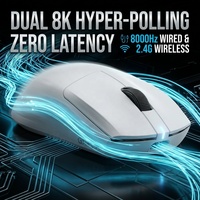 Souris de jeu ultra-légère filaire et sans fil 56g avec capteur Pixart 3950, structure squelette, MCU Nordic, latence nulle 8000Hz et 5 boutons