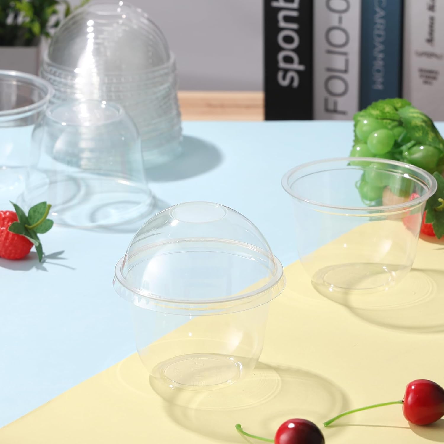 Disposable 300ml/10oz Clear Crystal PET Plastic Cups Dome Lids for Desserts  Iced Coffee Party Drinks Bubble| Alibaba.com