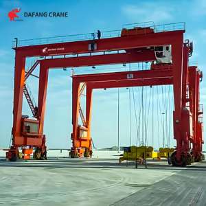 Nuevo diseño 20 Ton 40 Ton 50Ton 60 Ton RTG Grúa de pórtico de contenedor con neumáticos de goma automatizada Precio para manejo de contenedores de riel - Product Image 1