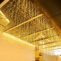 Luces LED de Hielo Conectables de Plástico, 50M 1000LED, Blanco Cálido, DC24V, IP65, Decoración Navideña para Interiores/Exteriores, con Control Remoto