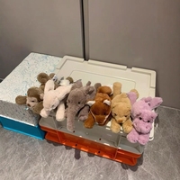 Ensemble de peluches Smaggies mignonnes et miniatures, jouets en peluche doux représentant des animaux de la forêt, singe, lapin, éléphant, renard, ours, hippopotame, cadeau de Noël pour bébé