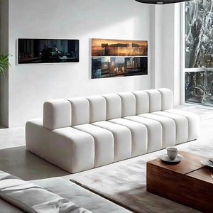 Ensemble de banquette canapé double face, assise dos à dos, en ligne droite, inclinable, en bois, moderne, pour appartement, salle de bain, magasin de vêtements, salon de beauté - Product Image 1