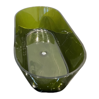 Baignoire Spa Autoportante Personnalisable en Résine Acrylique Transparente pour Massage et Bain Profond, Idéale Hôtels/Villas, avec Drain Intégré - Blanc Thermique