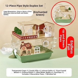 Ensembles de <span class=keywords><strong>cages</strong></span> à hamsters de luxe, grandes maisons à hamsters à plusieurs niveaux avec accessoires, enclos transparent ventilé - Product Image 1