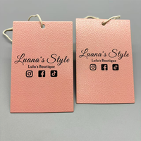 Étiquettes en papier recyclé personnalisables avec logo en relief, tendance et populaires, pour sacs et chaussures, avec film brillant de haute qualité