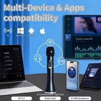 Microphone sans fil portable d'extérieur, microfono inalambrico profesional, réduction du bruit, système de karaoké, haut-parleur