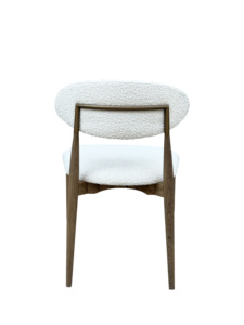 Hlm063 Arno Bắc Âu Nhà Hàng Sang Trọng Rắn Gỗ Sồi Ghế Ghế bành Hiện Đại Bouclé Vải Bọc Bằng Gỗ Kem Ăn Bên Ghế - Product Image 5