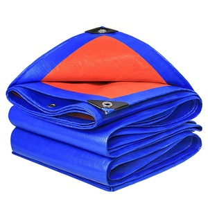 Bâche en PE imperméable et durable de haute qualité, un côté bleu, un côté orange, idéale pour une utilisation en extérieur et des applications industrielles - Product Image 4
