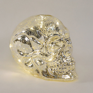 بيع مباشر من المصنع جمجمة زجاجية مزخرفة بمناطق الهالوين المرعبة ديكور طاولة حامل شموع زجاجي لامع - Product Image 5