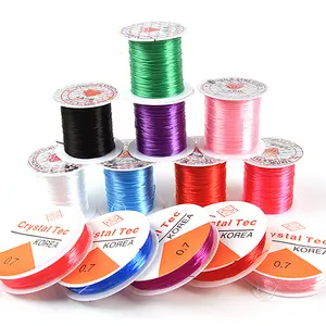 Korea Round Flat Stretch Elastic Cord String Wholesale Colorful Elastic Bead Wire Jewelry Accessories Finding