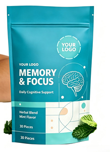Memory &amp; Focus Herbal Gummies, Brain Cognitive Support <strong>Supplement</strong> With Ginkgo Bacopa Monnieri <strong>Vitamin</strong> <strong>B</strong> <strong>Complex</strong>, Mint Flavor - Product Image 2