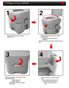 도매 야외 휴대용 변기 사이펀 제트 플러싱 WC 캠핑 변기 플라스틱 이동식 휴대용 변기 - Product Image 6