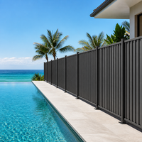 Clôture de jardin moderne standard australienne pour piscine, panneau de clôture en acier ondulé prépeint pour villa de luxe