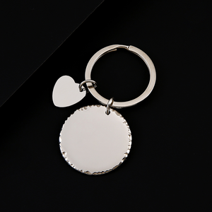 Porte-clés vintage en acier inoxydable Ywyougang, avec bord perlé, mini-plaque cœur vierge à graver, 4 couleurs, cadeau personnalisé pour <span class=keywords><strong>couple</strong></span> - Product Image 2