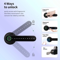 Serrure de porte intelligente à empreintes digitales populaire pour porte en bois avec contrôle par application TuyaSmart PST-T8