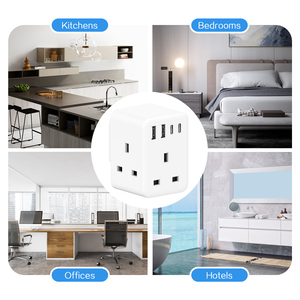Adattatore da viaggio in 3 modi da UK a europa con 2USB e 2USB-C con standard di sicurezza per Germany francia spagna portogal Iceland Greece - Product Image 6