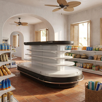 Vitrine Réfrigérée Commerciale pour Supermarché, Présentoir d'Îlot pour Viandes, Fromages et Produits de Boulangerie, Réfrigérateur de Présentation pour Charcuterie