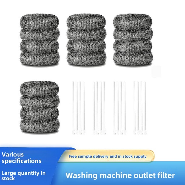 Stainless Steel Liquid Filter Disc Mesh Screen Metal-Cased Strainer for Washing Machine Drain Outlets Wastewater Impurity