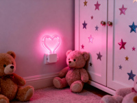 Lampe de nuit LED néon en forme de cœur romantique en ABS avec température de couleur multiple et prise américaine - Cadeau de la Saint-Valentin, décoration d'intérieur