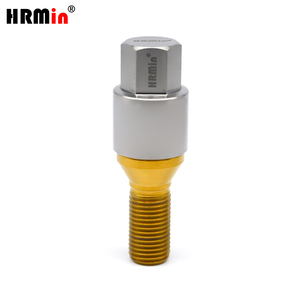 Vis de roue <span class=keywords><strong>antivol</strong></span> HRmin couleur or, en titane Gr.5 Ti-6Al-4V, M14x1.5x28mm avec clé en titane - Product Image 2