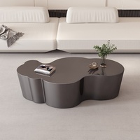 Table basse Cloud minimaliste italienne, forme irrégulière, style Wabi-Sabi, argentée, pour salon, mobilier moderne et léger pour la maison