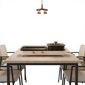 Parrilla Eléctrica Multifuncional 2 en 1 de 2000W, Olla Eléctrica, Sin Humo, Antiadherente, Temperatura Ajustable, Placa Desmontable, para Interiores - Product Image 1