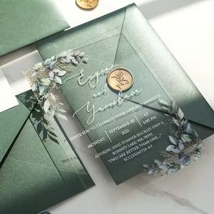 Invitation de <span class=keywords><strong>mariage</strong></span> personnalisée en acrylique, carte de <span class=keywords><strong>mariage</strong></span> en plastique transparent, gravée au laser, ensemble de papeterie de <span class=keywords><strong>mariage</strong></span> moderne minimaliste de luxe - Product Image 6