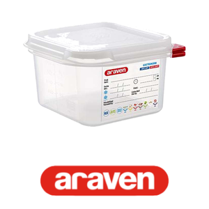 Contenedor de Alimentos de Polipropileno GN 1/6, 17.6 × 16.5 × 10 h cm, con Tapa, -40/+95 ° C Araven - Product Image 4