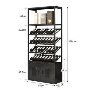 Casier de rangement de bouteilles de vin, en métal, étagère blanc et noir, meuble de sol, pour Bar, présentoir à vin