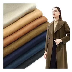 Stock Fabric Double Side 100wool Fabric Multi Color 566-586 GSM Woven Plain For Suit Coat