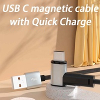 Câble de charge magnétique rapide USB-A vers Type-C à 90 degrés, PD 100W 5A, synchronisation, pour ordinateur (OEM/ODM)