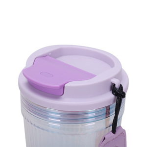 Joli cadeau 500Ml haute qualité personnalisé Portable en gros haute tasse à café en verre borosilicaté avec couvercle - Product Image 4