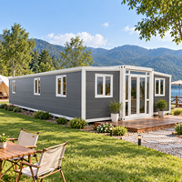 Maison préfabriquée pour camping-resort, structure pliable à déploiement rapide, imperméable, double aile extensible, maison modulaire en conteneur