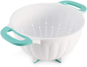 New Style Pure Colour Simple plastic Vegetable Fruit kitchen stainless steel drain basket