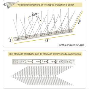 Özelleştirilmiş Çevre Dostu Tek Kullanımlık Paslanmaz Çelik 304 Kuş Kovucu Çatı Tırmanma Önleyici Böcek Kontrolü Pestisit Spreyi Haşere - Product Image 2