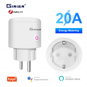 GIRIER Tuya Wireless ZigBee 3.0 Power <span class=keywords><strong>Plug</strong></span> EU 20A European Standard <span class=keywords><strong>Smart</strong></span> <span class=keywords><strong>Plug</strong></span> Outlet Socket With Power Energy Monitor - Product Image 1