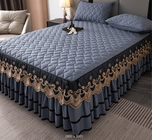 Lot de 3 couvre-lit en coton imprimé floral et vert Queen Size, en fibre de haricot, avec 2 taies d'oreiller, bon marché - Product Image 5