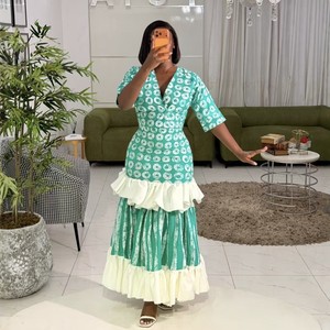 Nuovo Abito <span class=keywords><strong>Lungo</strong></span> Elegante da Donna con Cuciture e Volant, Stile Europeo e Americano, Collezione Estiva 2026 - Product Image 2