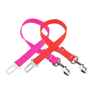 Pilihan warna kustom tali kursi anjing peliharaan keselamatan mobil Universal gesper paduan seng anyaman nilon cerah - Product Image 4