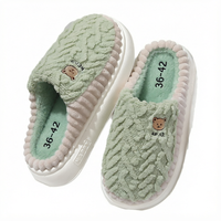 Chaussons en peluche à semelle épaisse antidérapante pour l'intérieur et l'extérieur, chauds pour l'automne et l'hiver