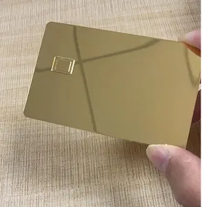 cr80 blank mirror gold / silver / black metal credit visa card with chip slot and hico strip