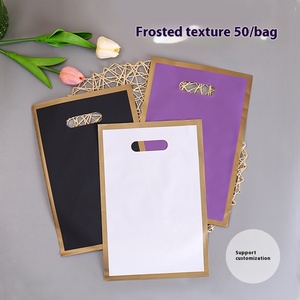 Thuế quan cứu trợ bán buôn bốn-ngón tay Frosted T-Shirt Vàng Cạnh Tùy chỉnh PP <span class=keywords><strong>PVC</strong></span> nhựa bền quần áo Mua Sắm Đồ lót quà tặng bao bì - Product Image 2